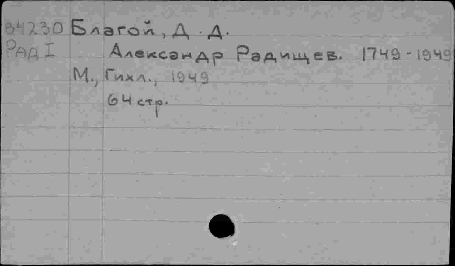 ﻿5Н аЪО Блэгол , Д Д.
"^Д — Алелсзндр РаА^ихдев. l’THâ'lô'^
M.j Гилл., 1949
6 Ч СТ 10 •